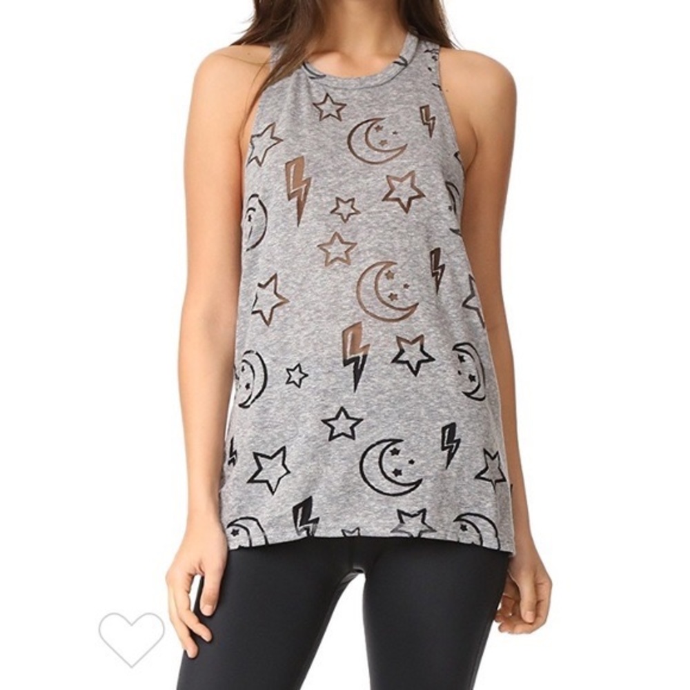 Terez Stars & Moon Burnout Racerback Tank Top